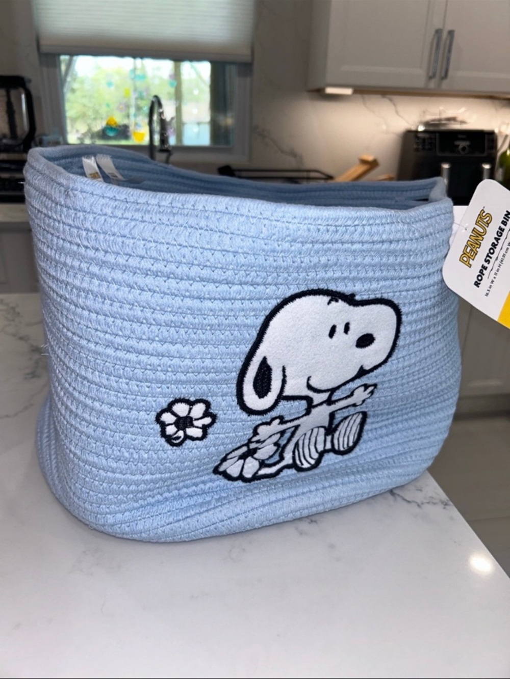 Peanuts Snoopy Light Blue XL Rope Storage Bin